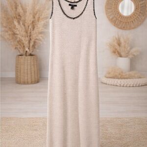 Forever 21 Maxi Dress Cream color with Black Trim